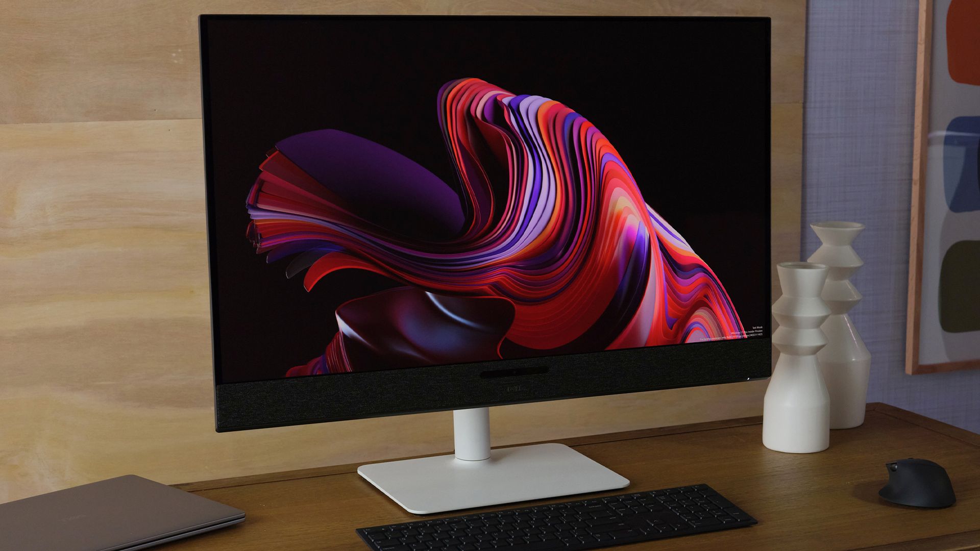 A Dell UltraSharp 4K Thunderbolt Hub Monitor at a desk.