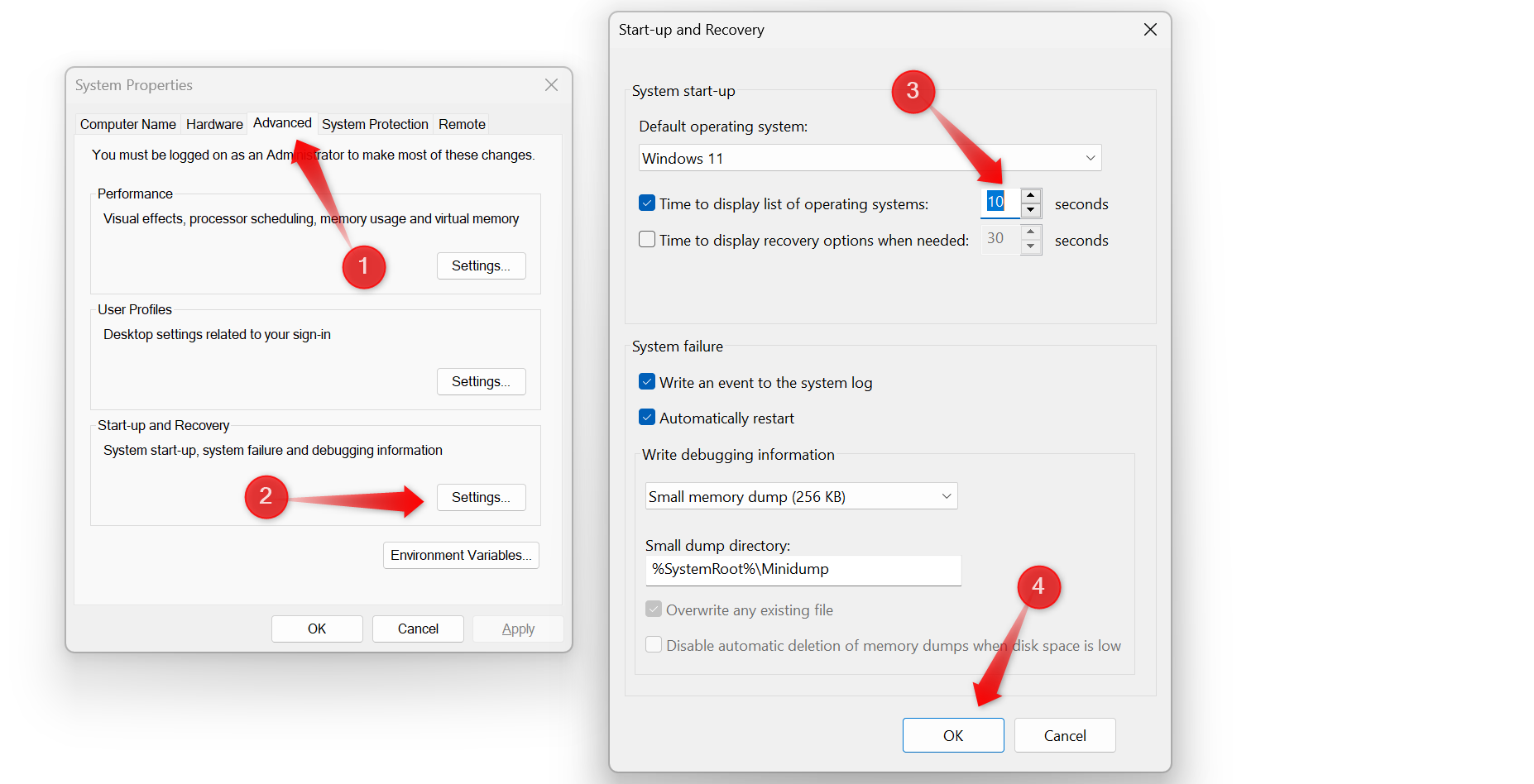 Reducing the OS selection timeout window in the start-up and recovery settings.