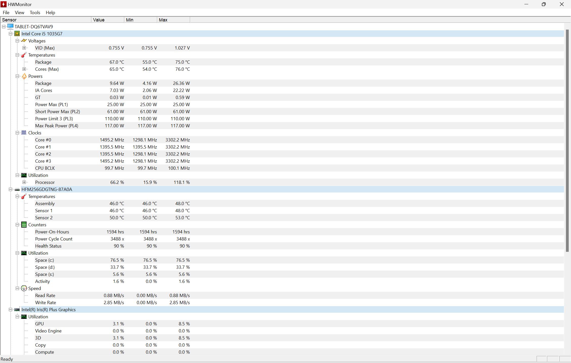 Checking the temperature of different PC components.