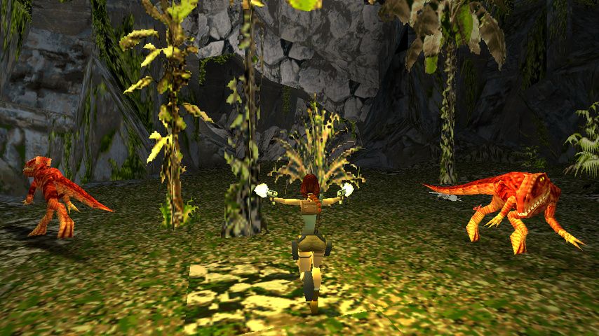 A promotional screenshot from the free FPS game "OpenLara."