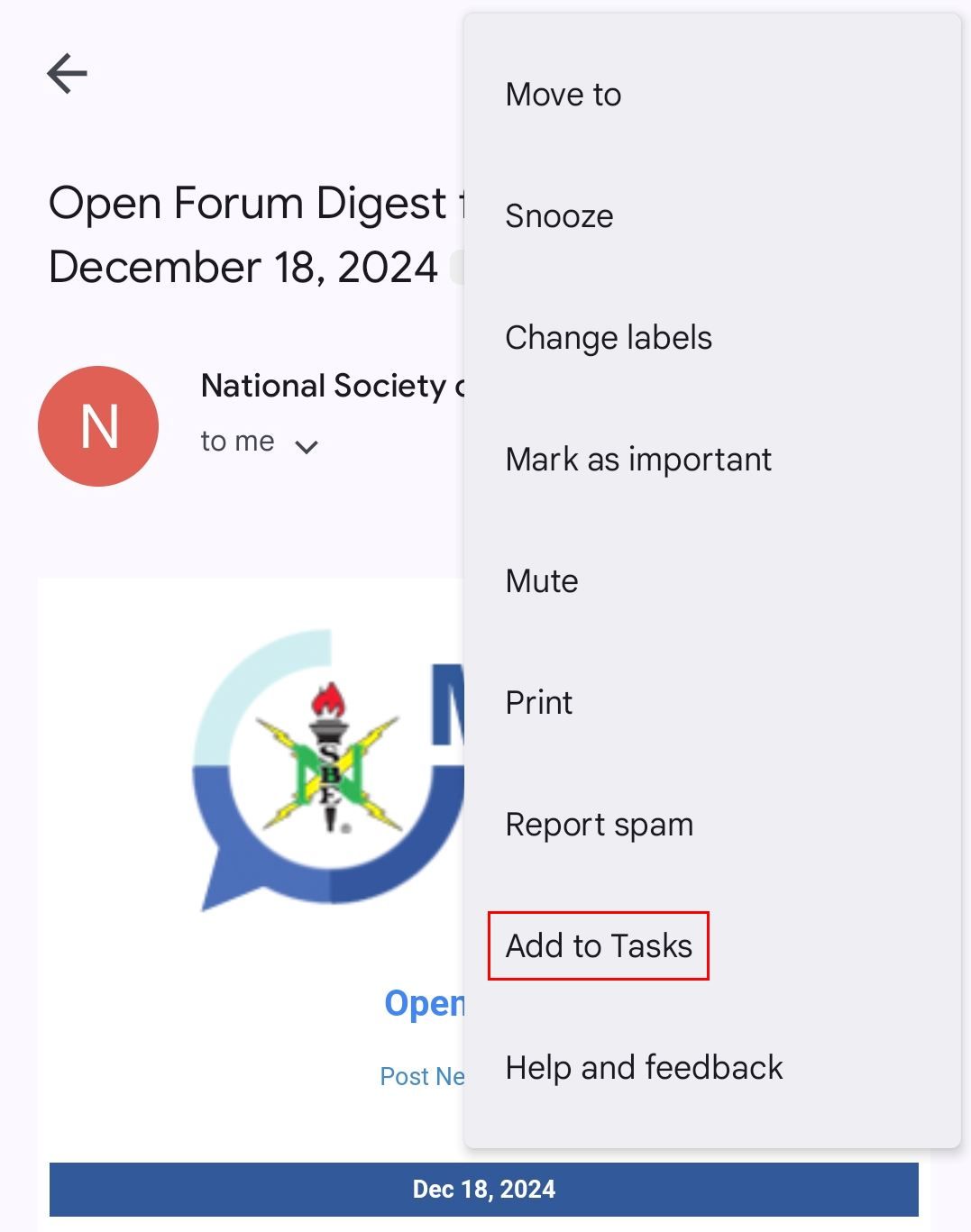 add email to tasks in gmail app