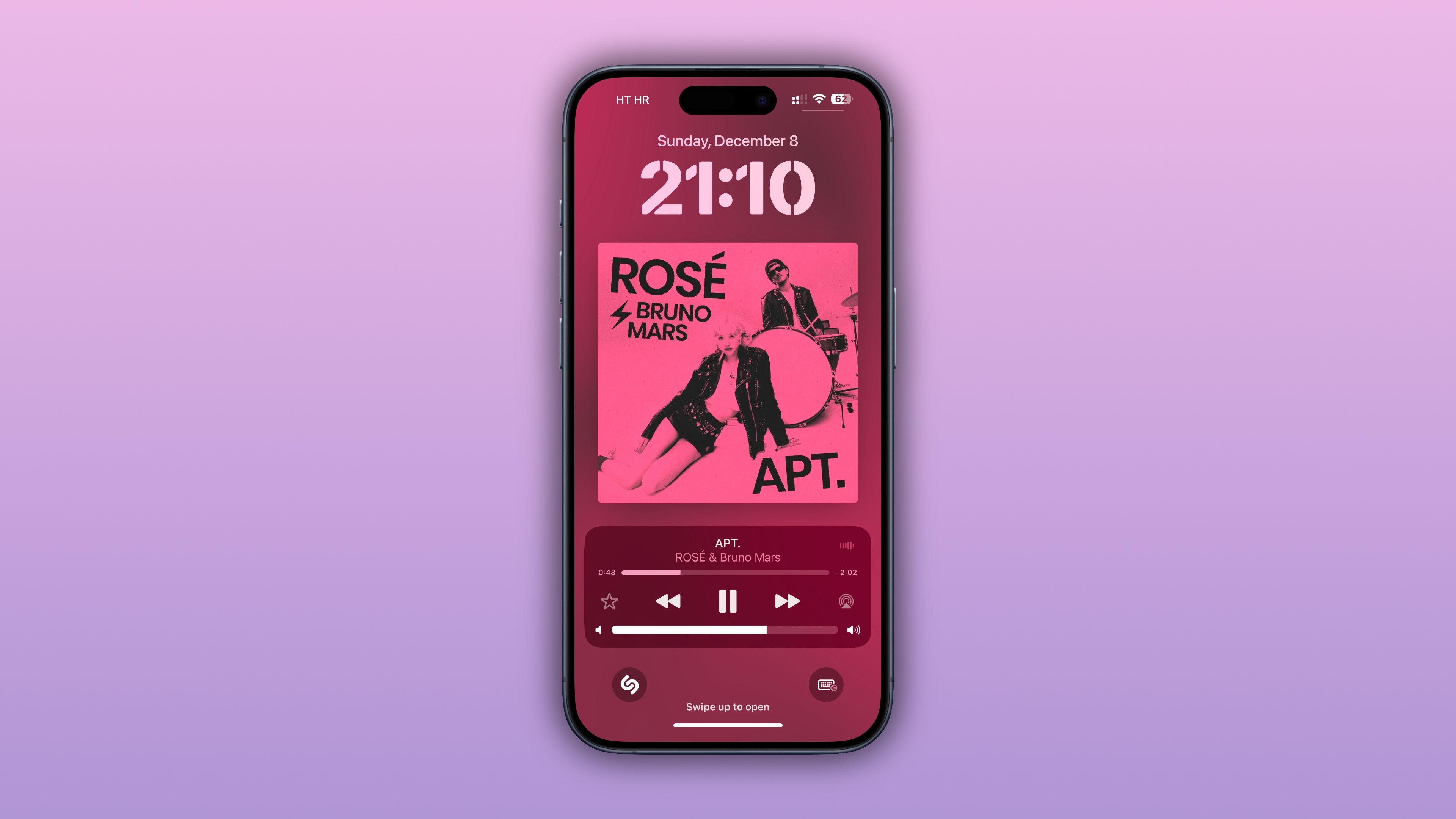 Apple iOS 18.2 iPhone Lock Screen Now Playing Volume Slider