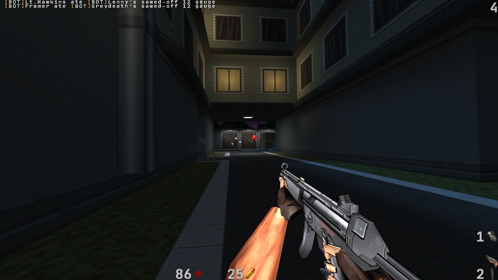 A screenshot from the free FPS game "AQtion."