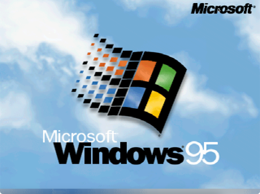 The Windows 95 boot loading image, as shown on a Chicago95 Xubuntu installation during startup.