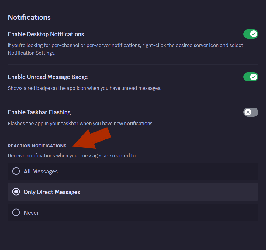 Disable Discord Reaction Notifications on Desktop - Step 3