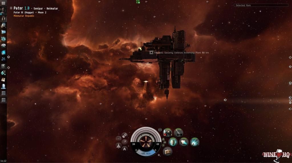 Eve Online running on Linux under WINE.