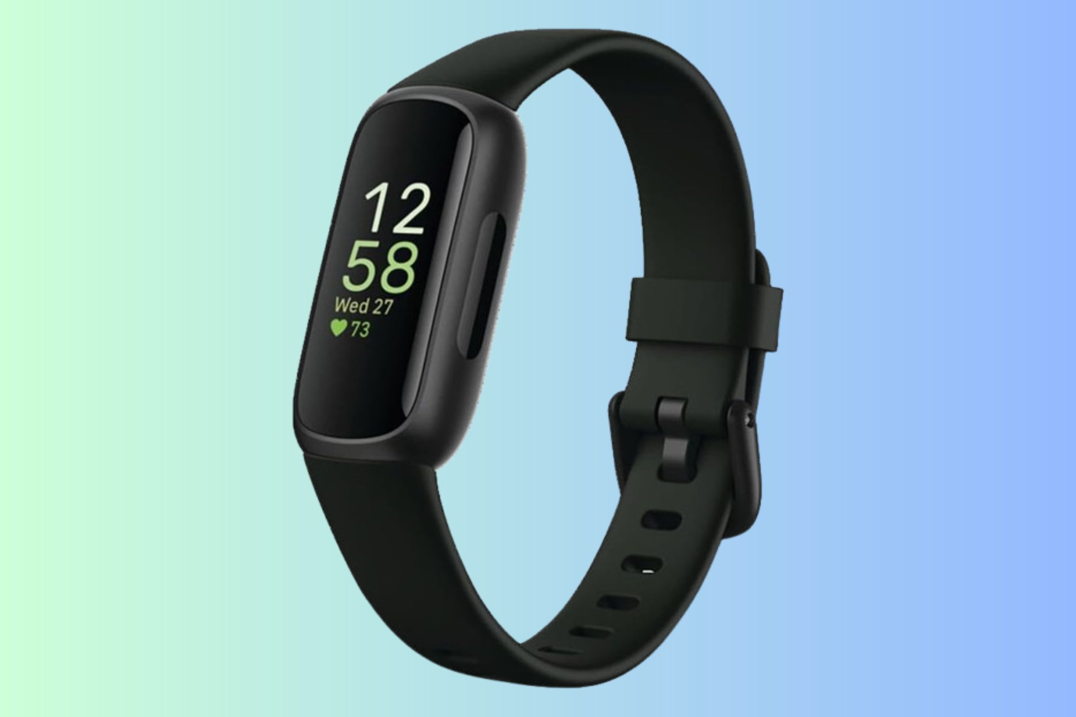 Fitbit Inspire 3 on a gradient background