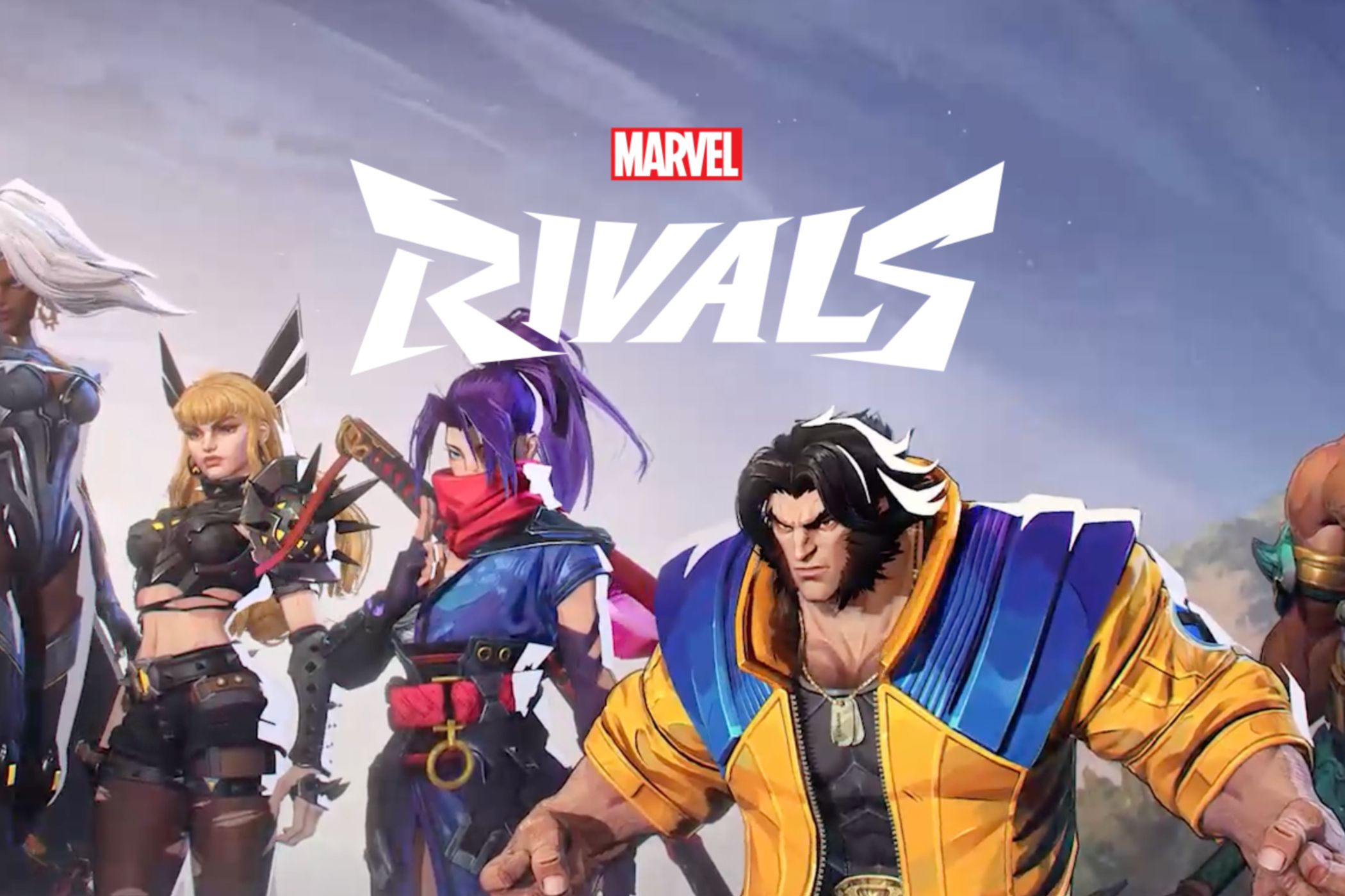 Marvel Rivals logo and characters.