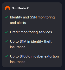 A picture of NordProtect features