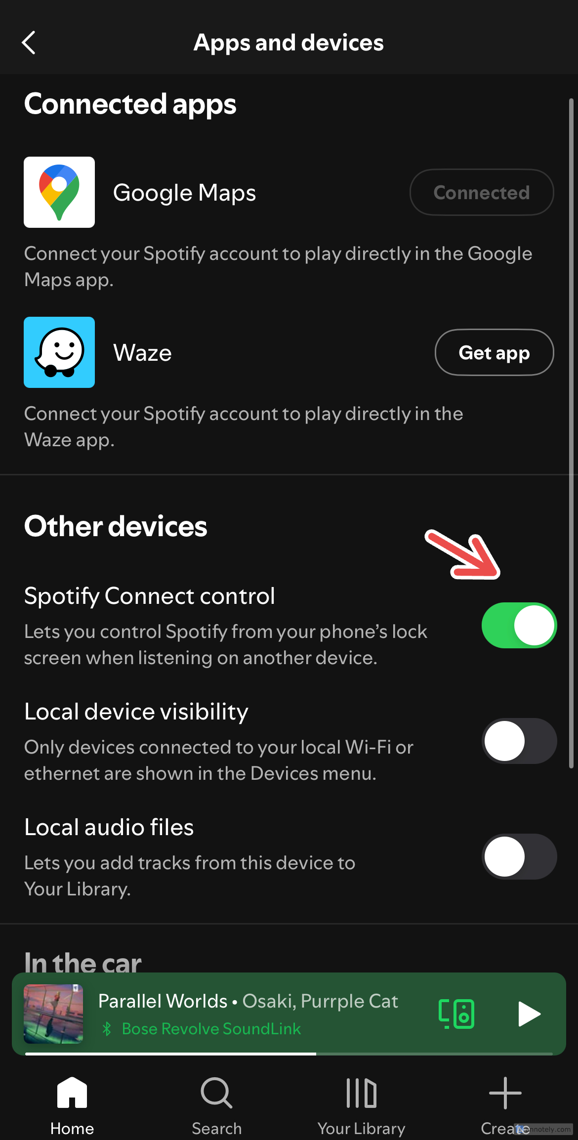 Enabling Spotify Connect.