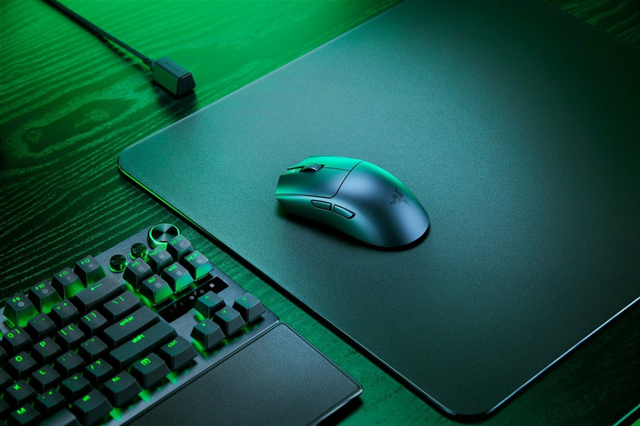 Razer Viper V3 Pro on top of a mouse mat.