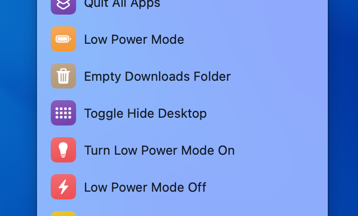 Toggle hiding and showing the macOS desktop using Shortcuts.