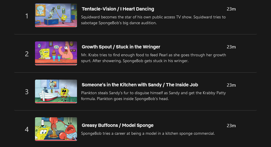 SpongeBob SquarePants on Netflix.