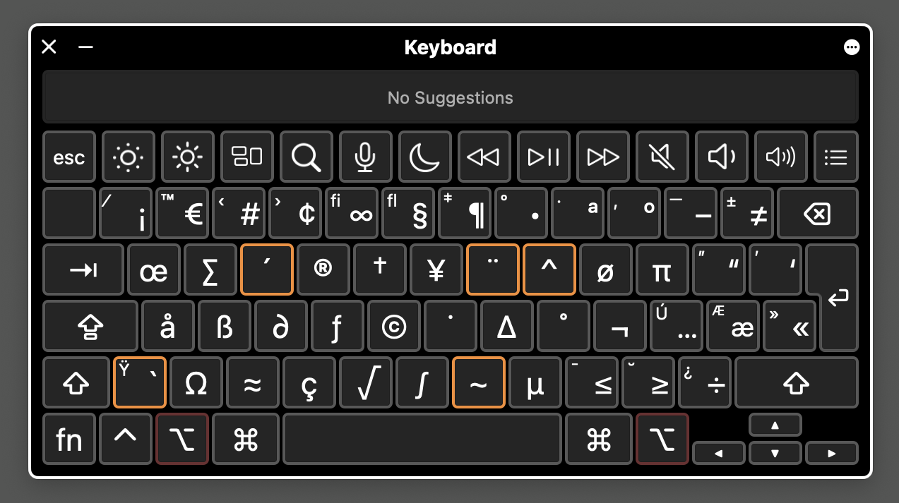 The Keyboard Viewer in macOS.