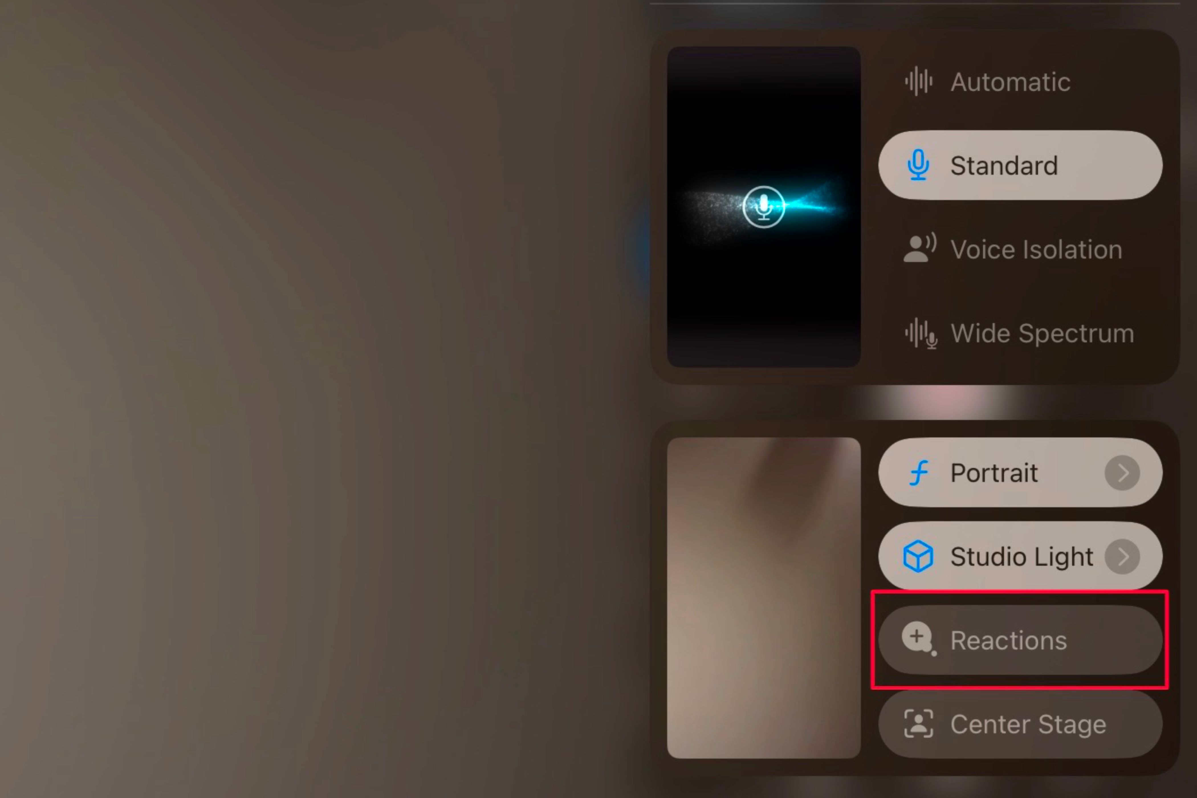 Going to the video settings in FaceTime on the iPad to disable the Reactions settings.