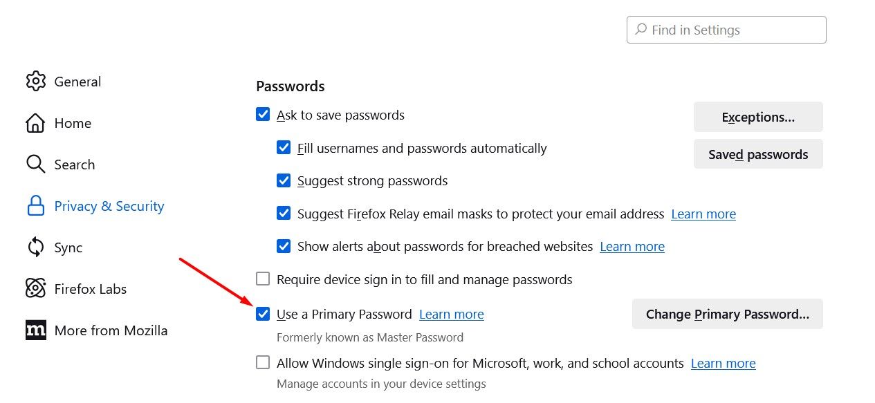 Use a Primary Password box in Firefox,