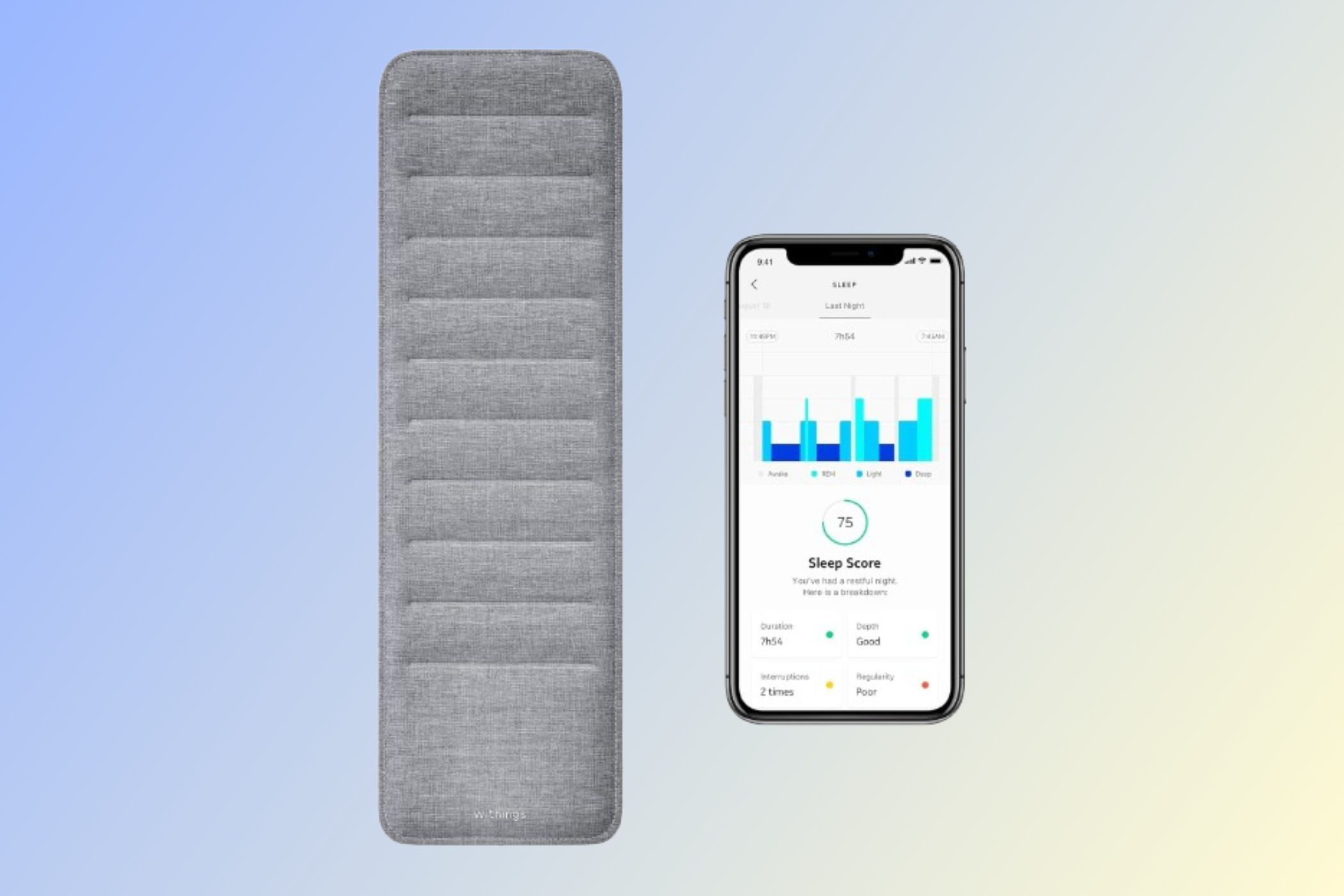 Withings Sleep on a gradient background