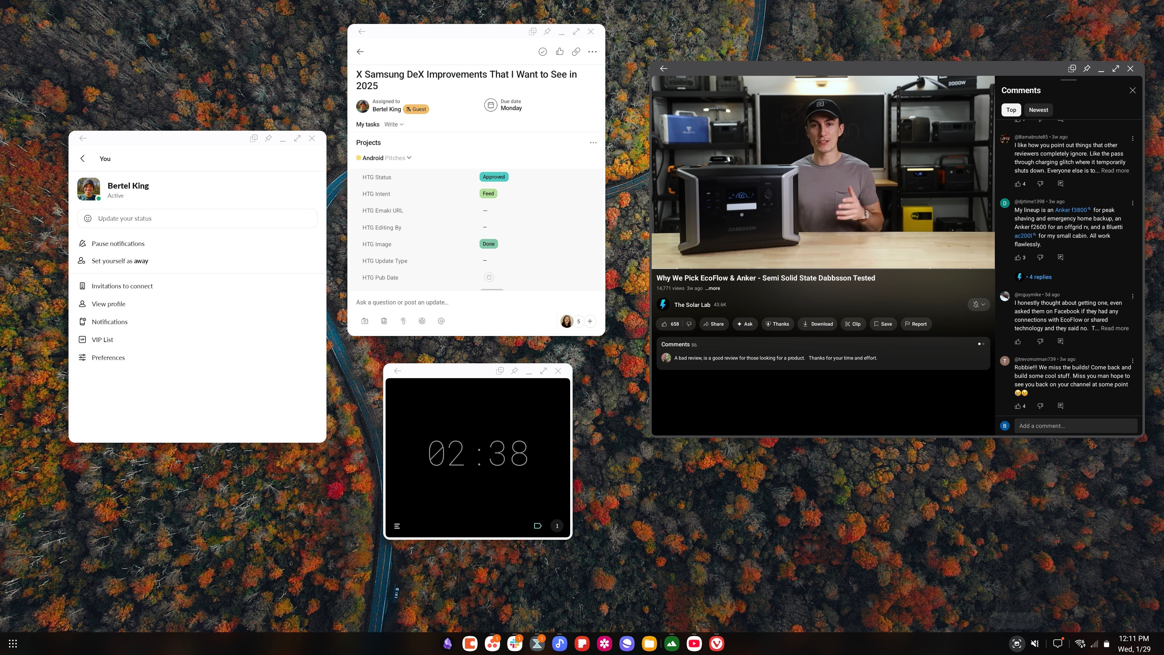 Apps on a 4K Samsung DeX desktop.