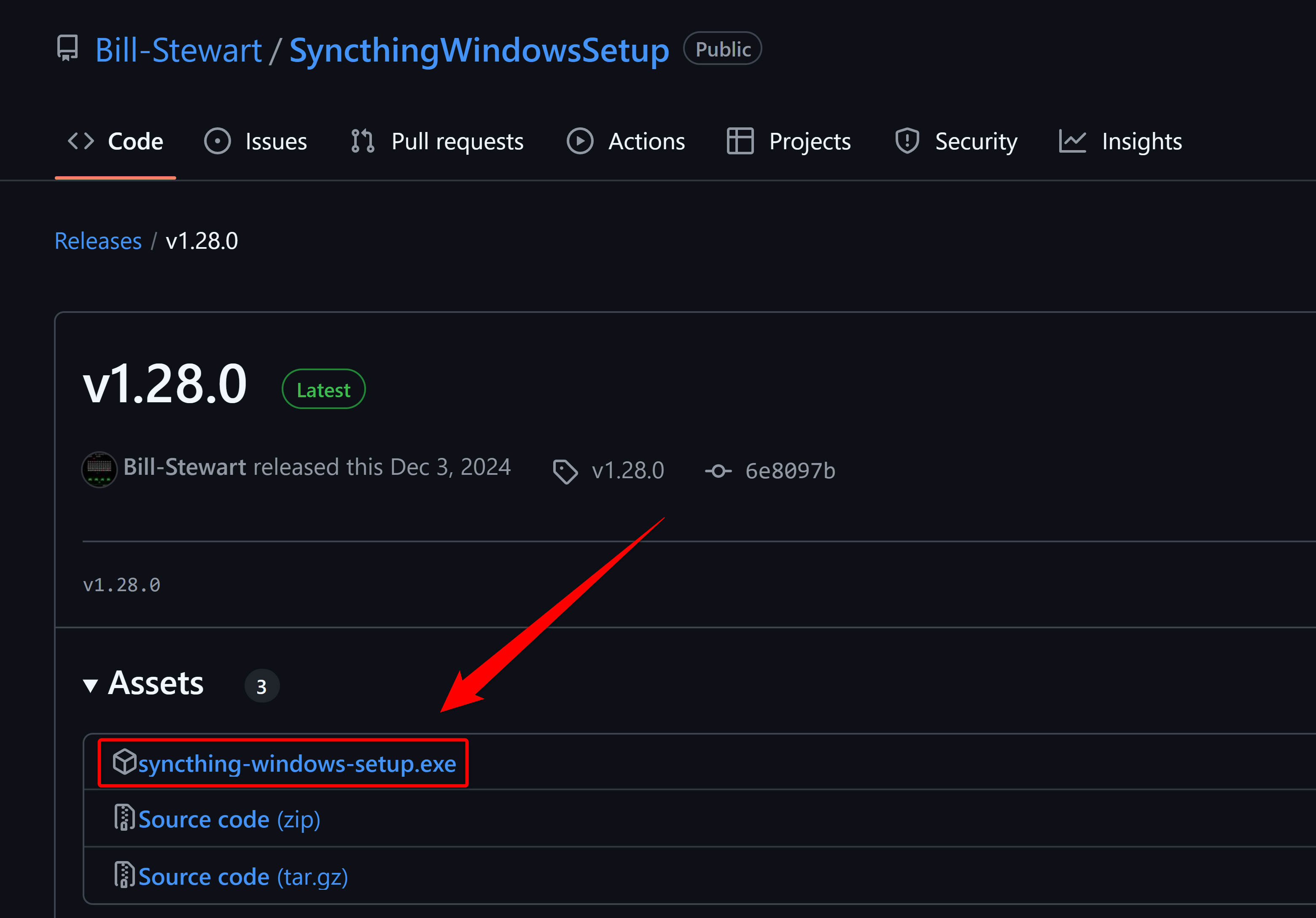 Download Syncthing Windows Setup from GitHub.