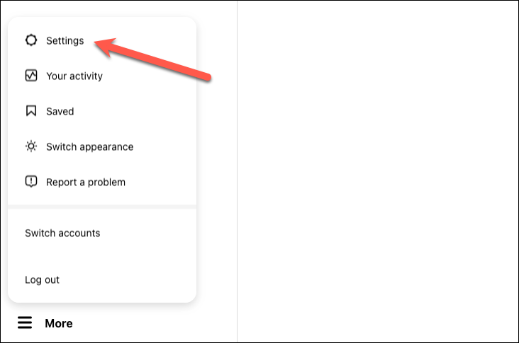 Go to the Instagram settings.