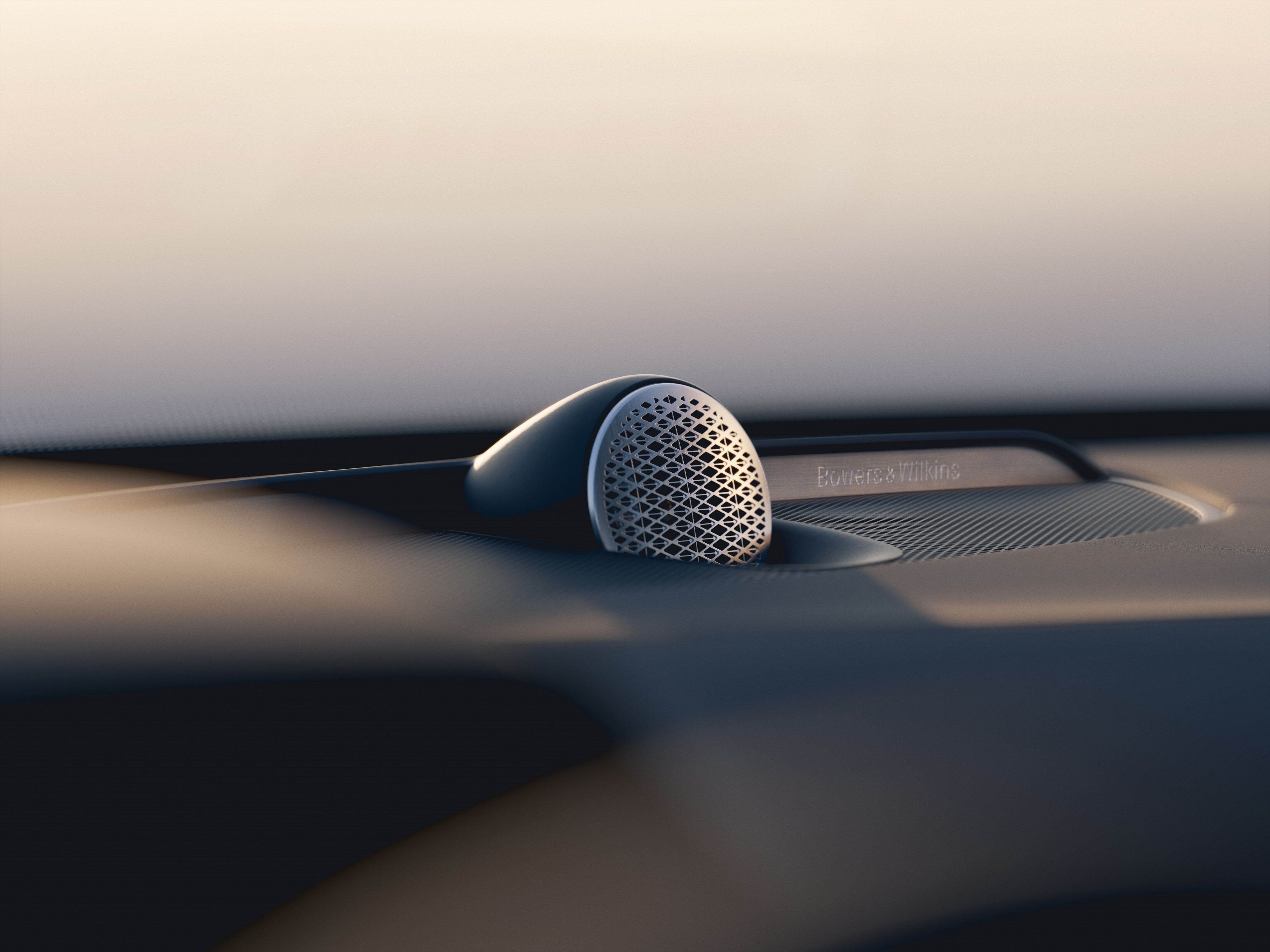 A surround sound speaker in a Bowers & Wilkins Sound System in the Volvo XC90.