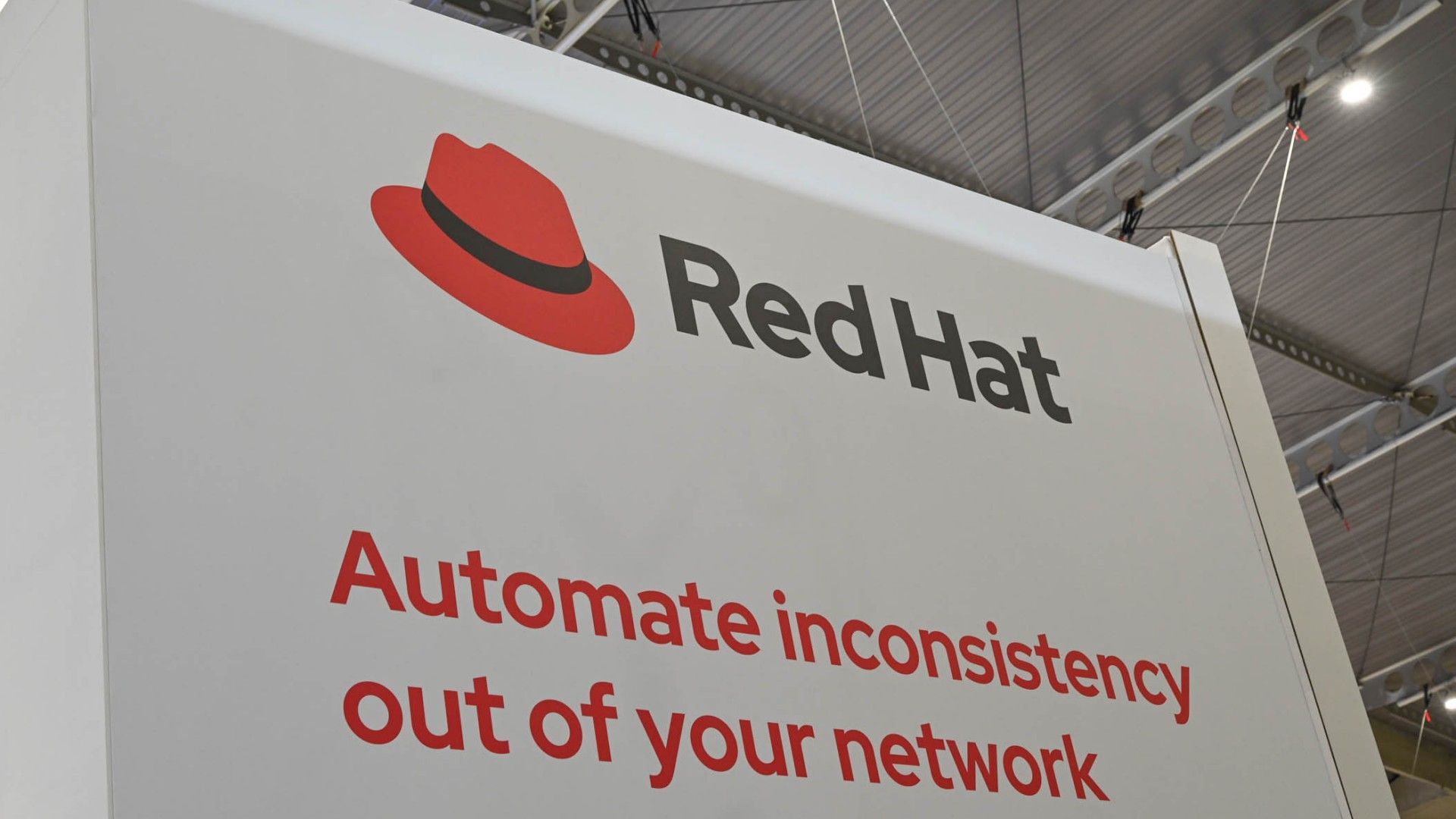 Red Hat signage at MWC 2024.