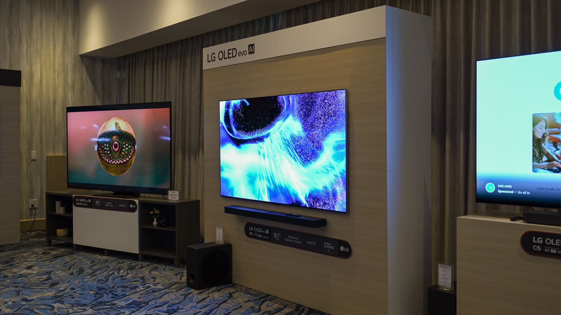 LG Evo OLED AI TVs on display at CES 2025.