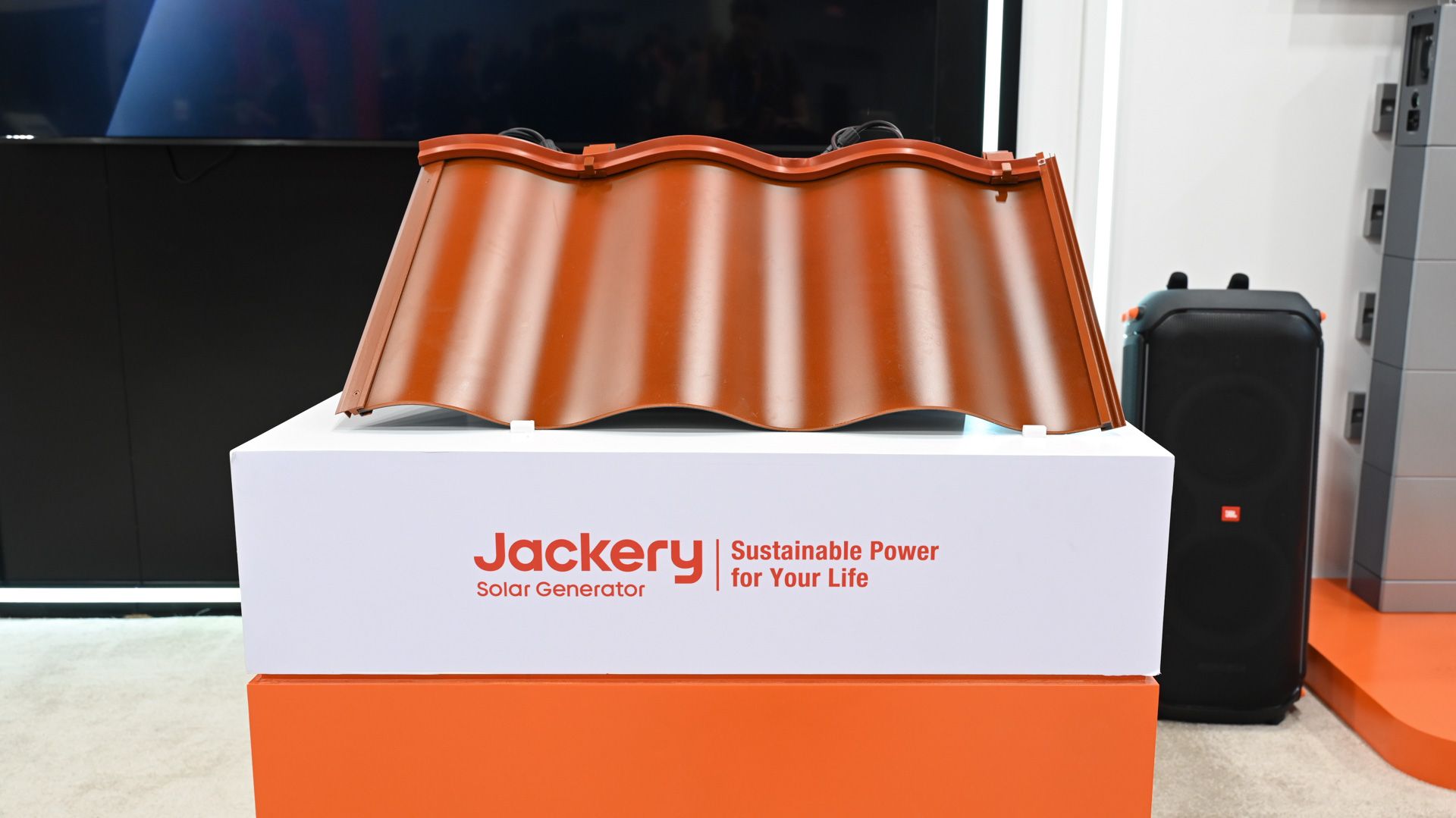 Jackery solar shingles at CES 2025. 