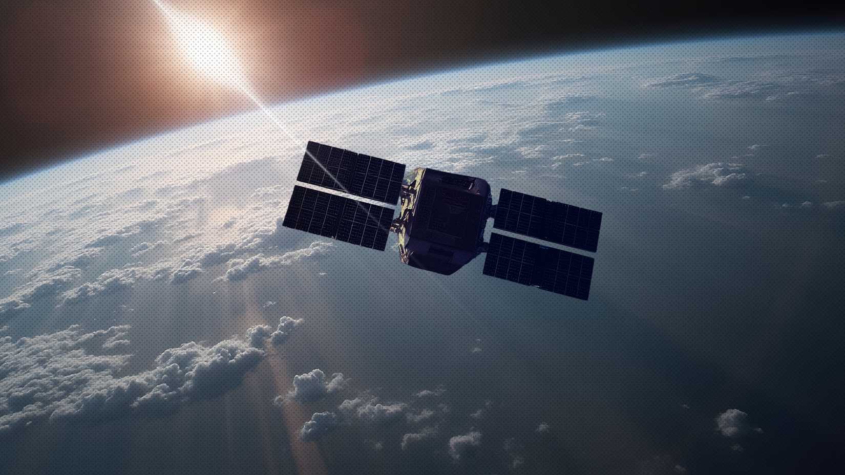 A satellite in space with planet Earth in the background