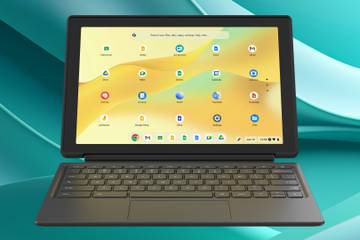 Acer Chromebook Tab 311 on a blue background