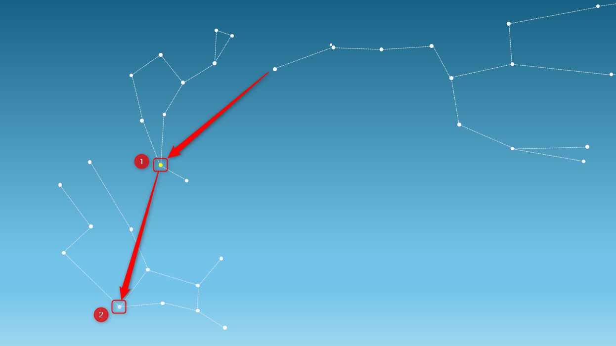 An illustration of the path from the Big Dipper to Arcturtus and Spica.