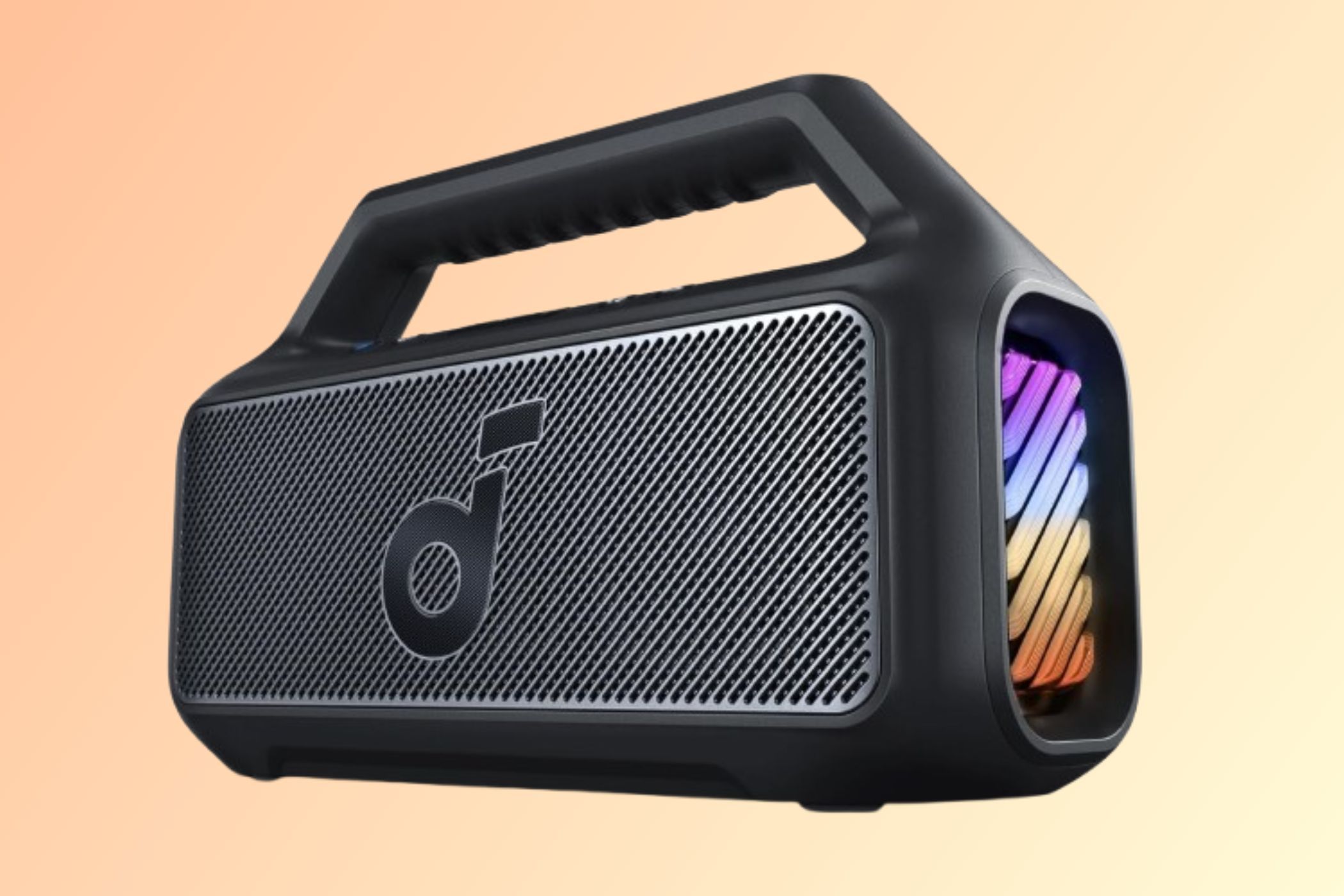 Anker Soundcore Boom Motion 2 on gradient background