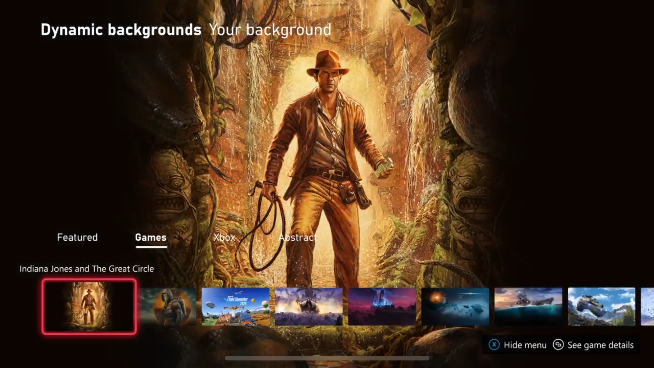 Choose a background for your Xbox dashboard.