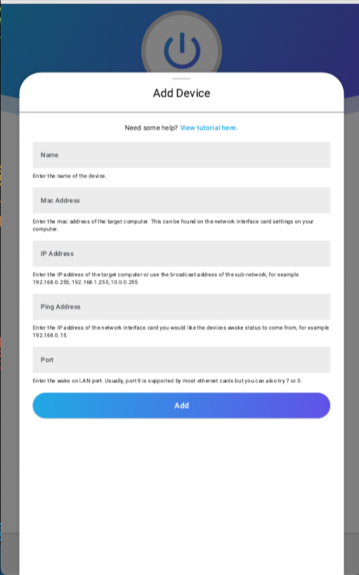 Добавление нового устройства в Wolow вручную..