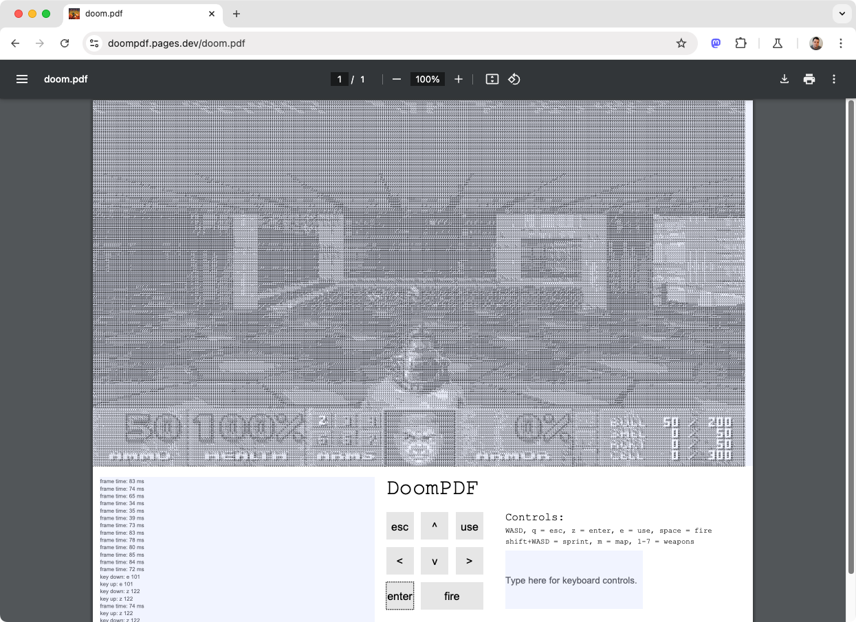 Screenshot of DoomPDF in Google Chrome.