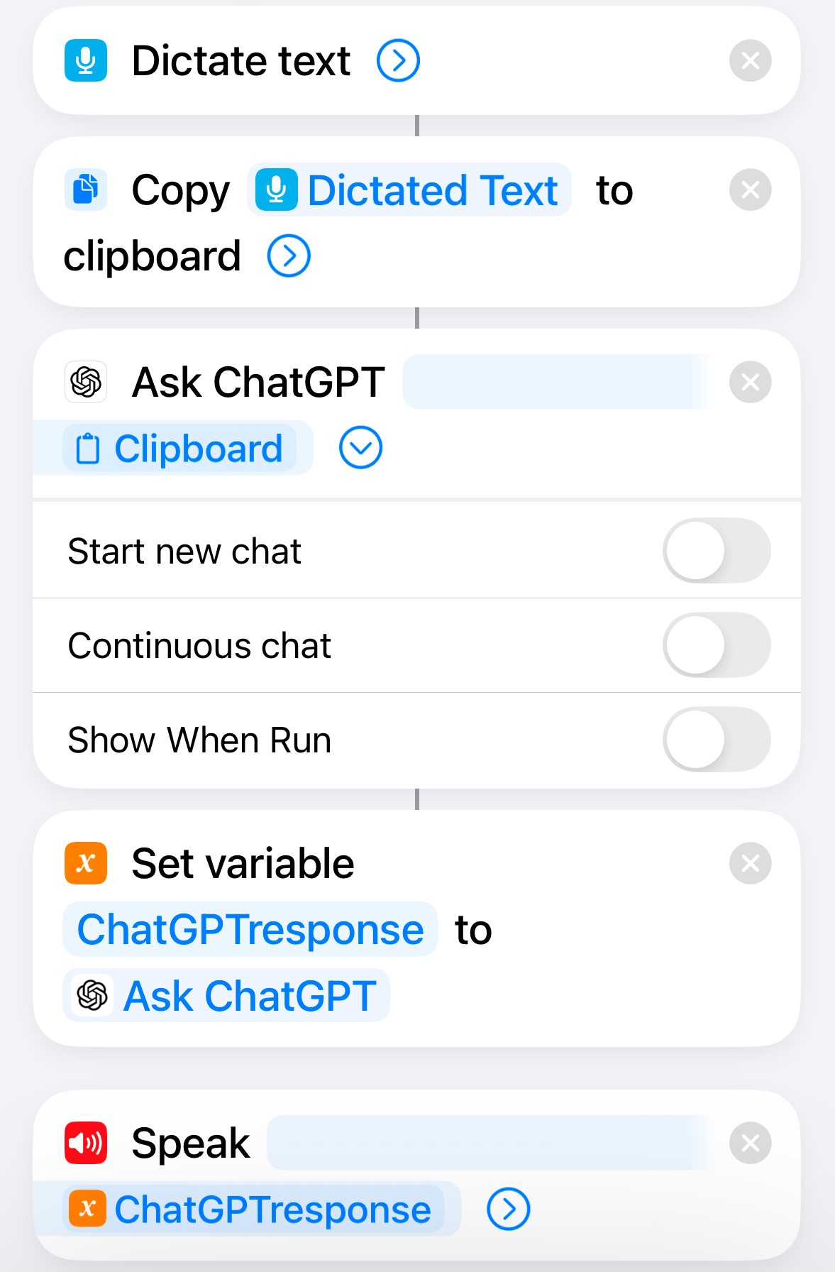 Completed ChatGPT Shortcut