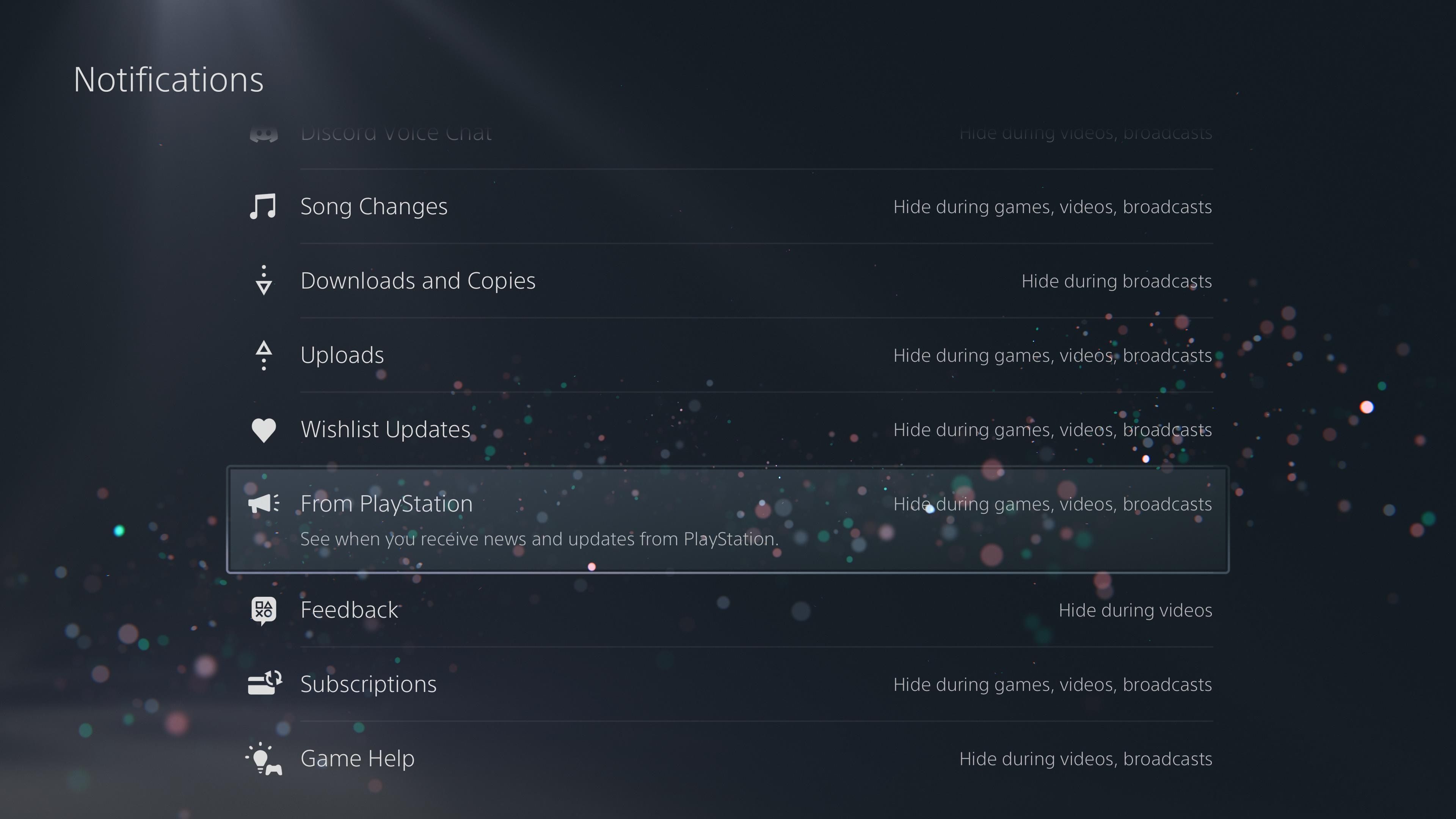 Configure notification preferences on PS5.