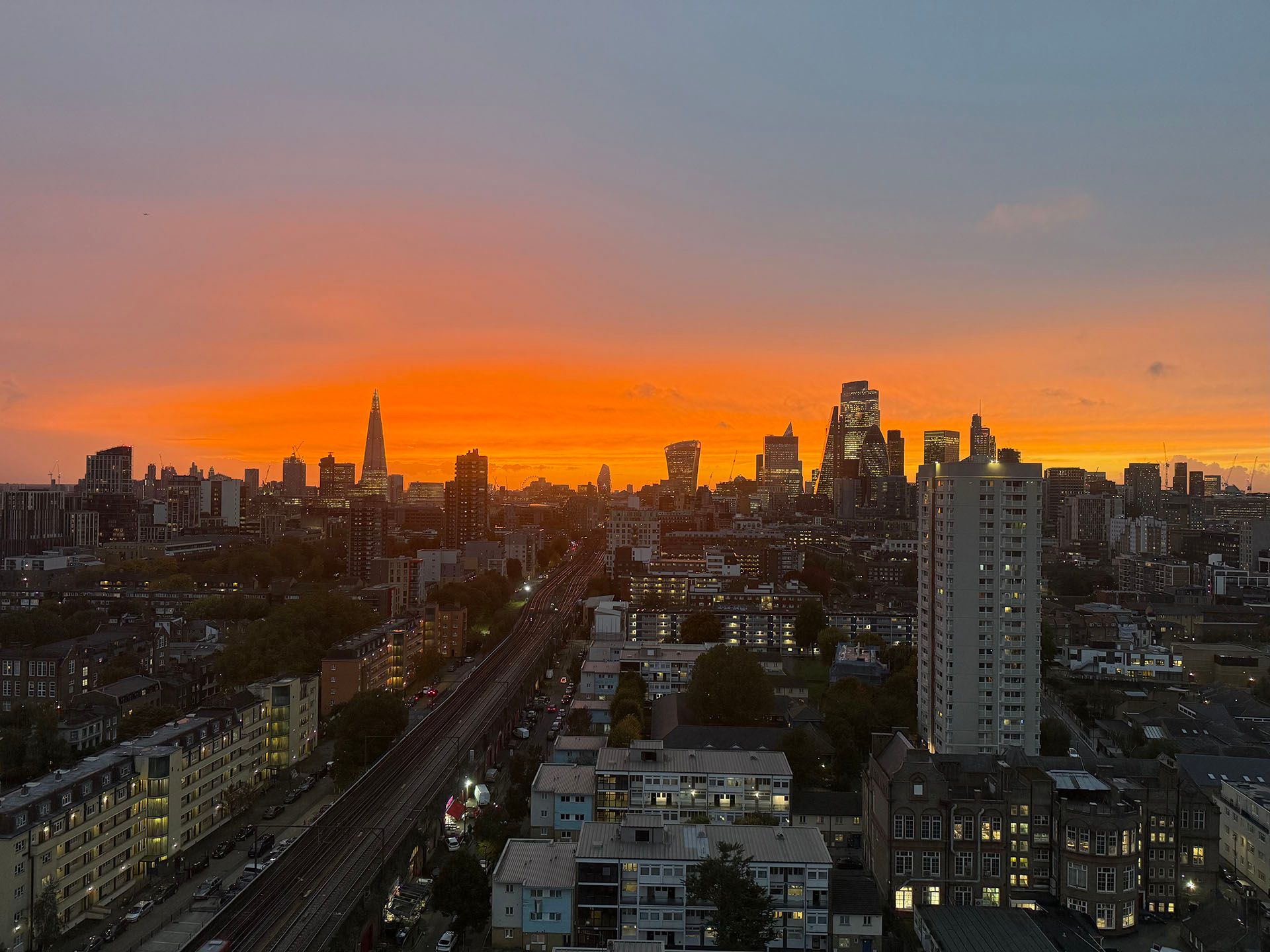 London skyline before the crop.