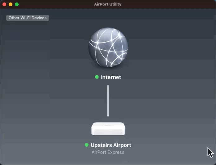 Enabling AirPlay on the AirPort Express.