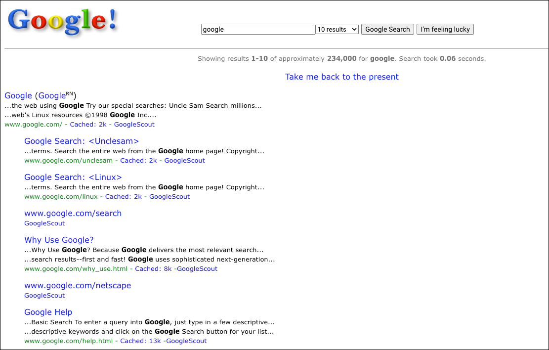 google in 1998