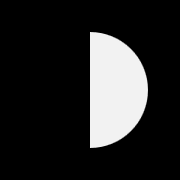 Illustration of a first-quarter moon.