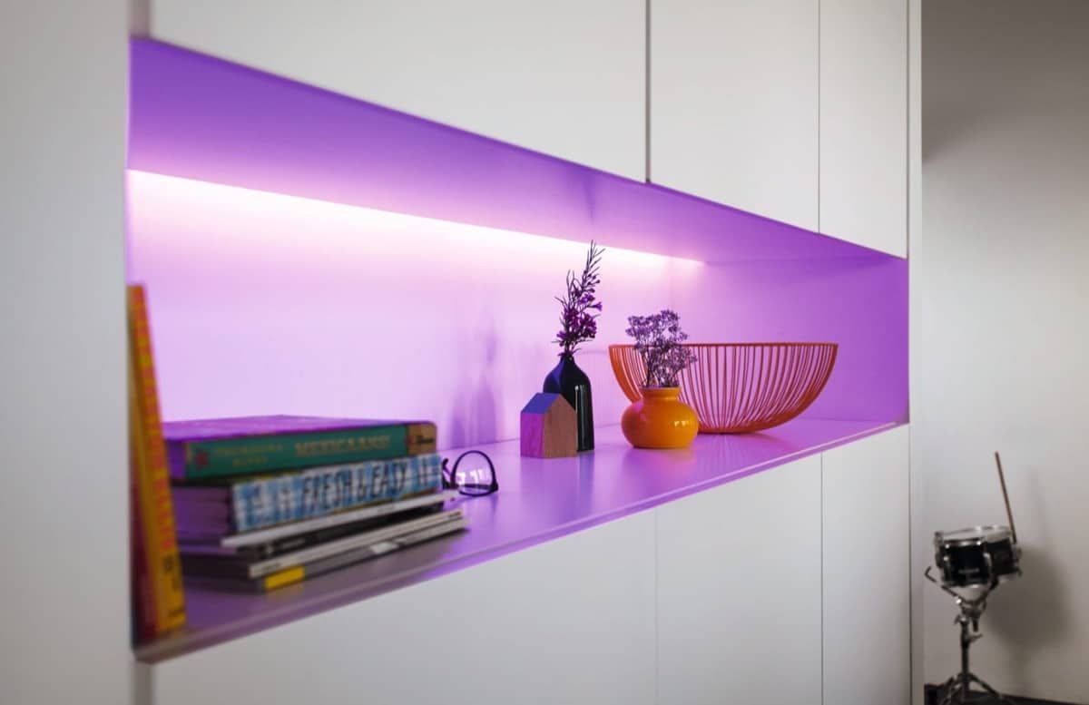 LED light strips can be a very power-efficient way to light a space.