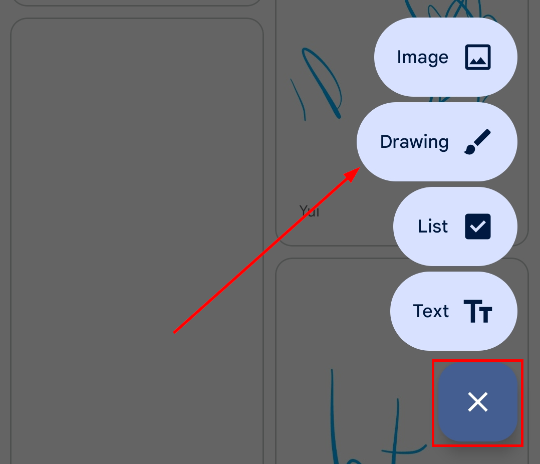 Open a drawing tab directly in Google Keep.