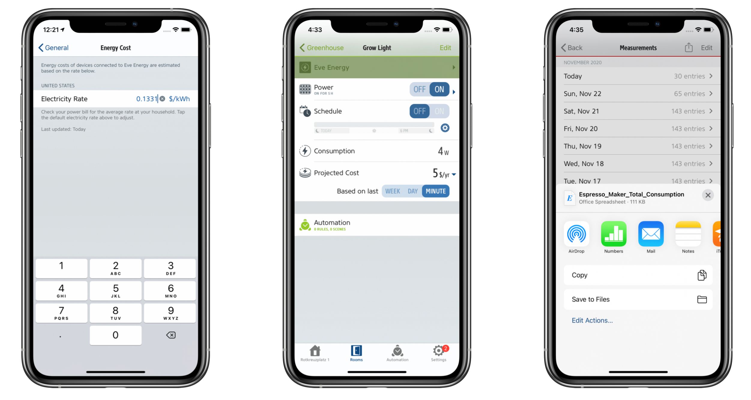 Power usage of devices connected to a smart plug can be monitored in an app.