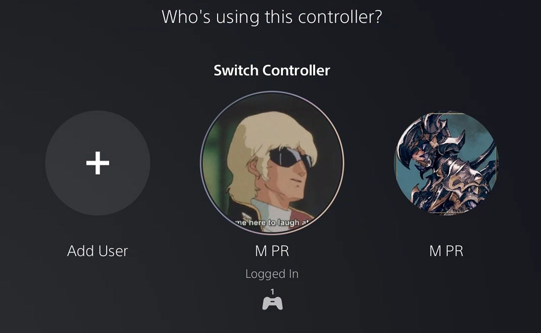 A screenshot showing PSN profile pictures on the PS5.