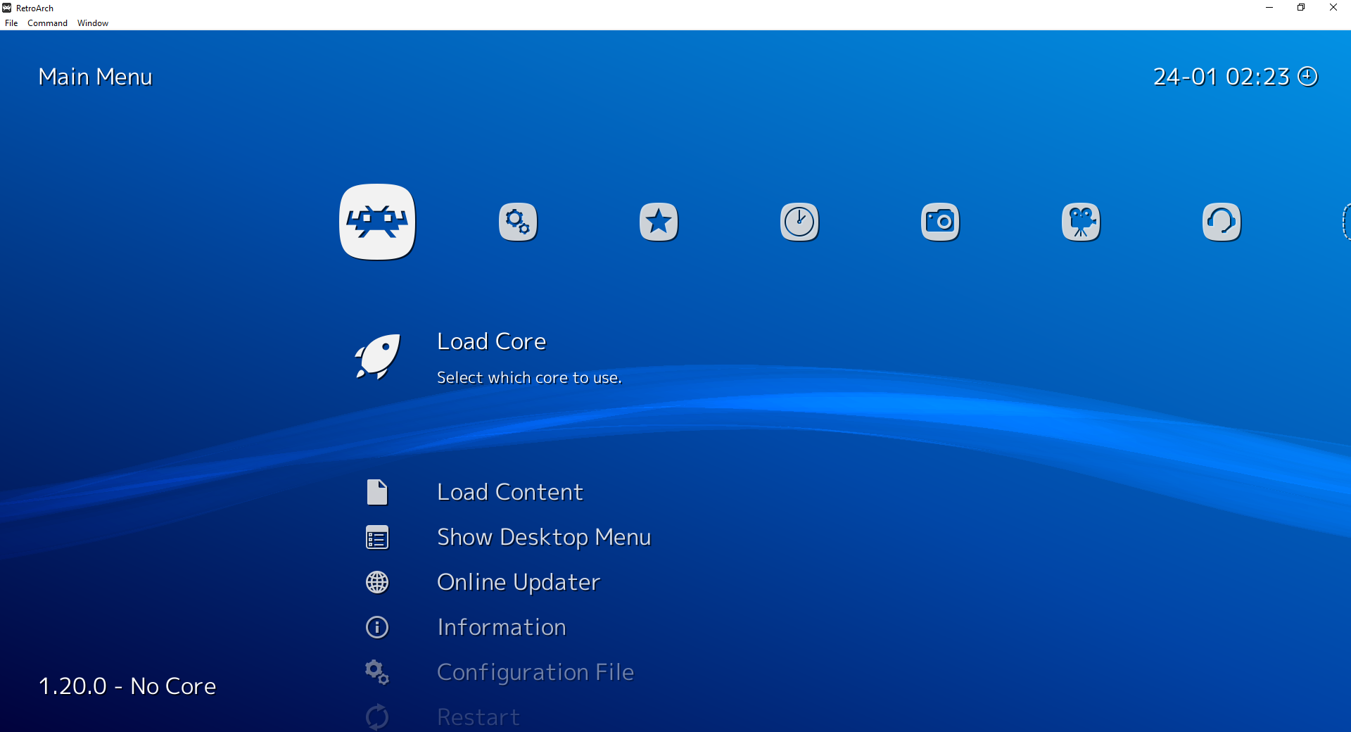 The xmb theme in RetroArch.