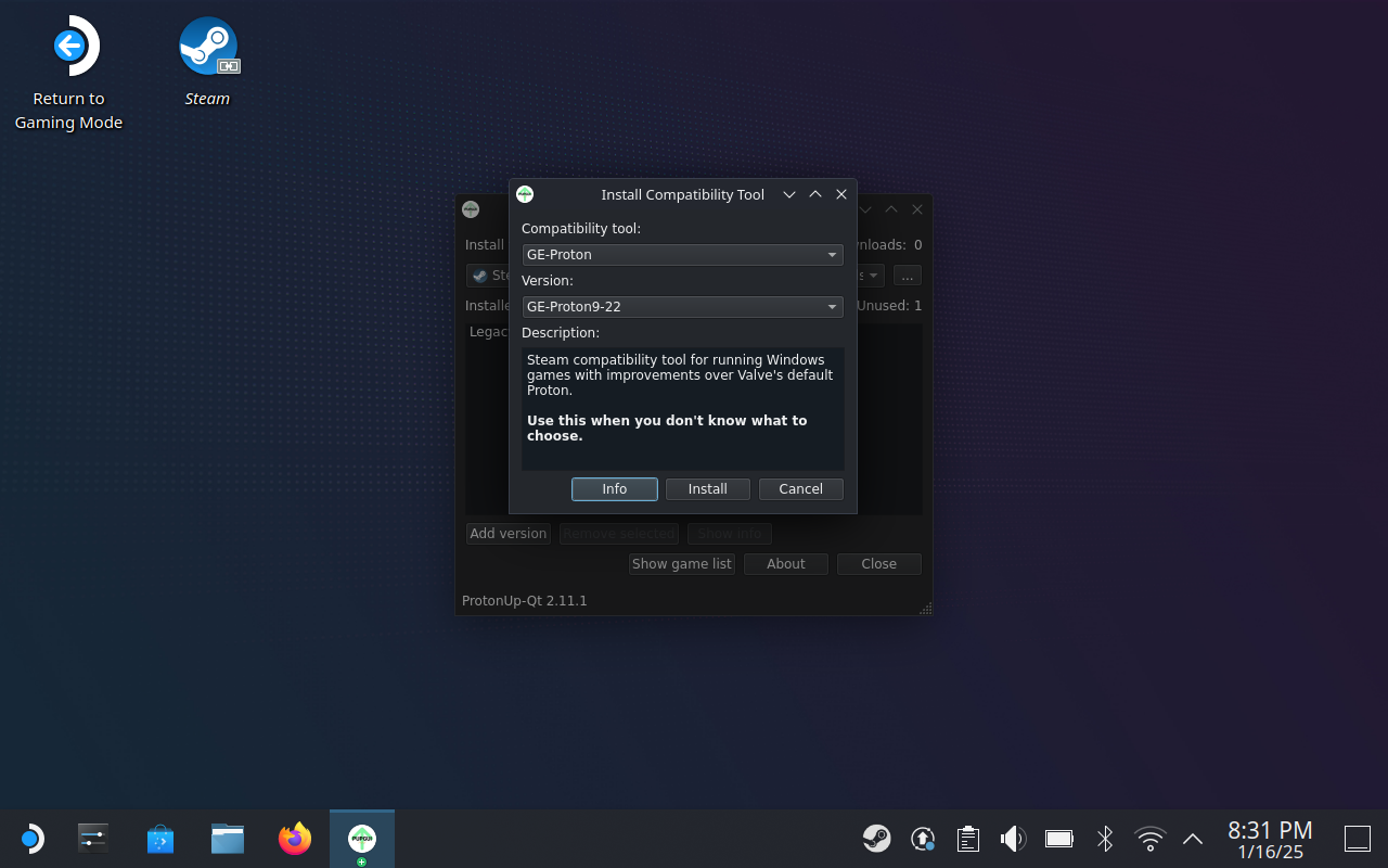 ProtonUp-Qt for SteamOS.