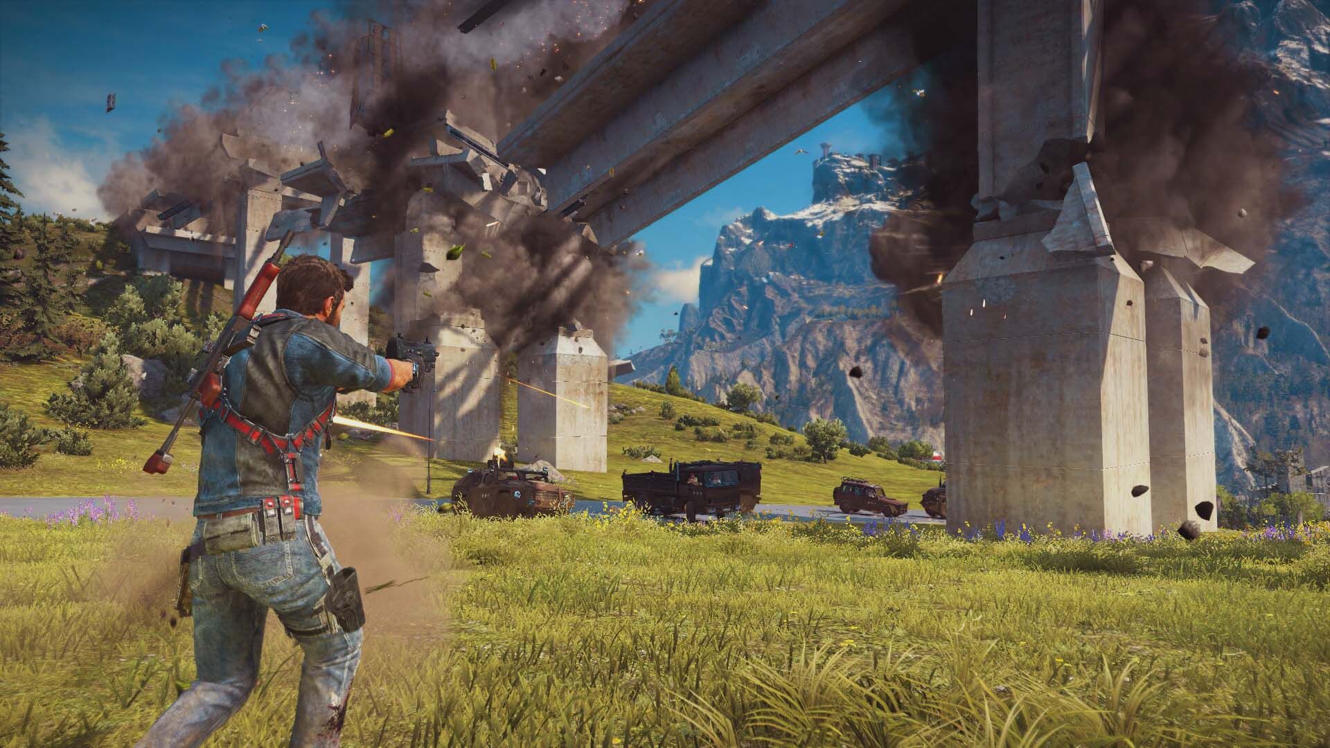 A promotional screenshot from "Just Cause 3."