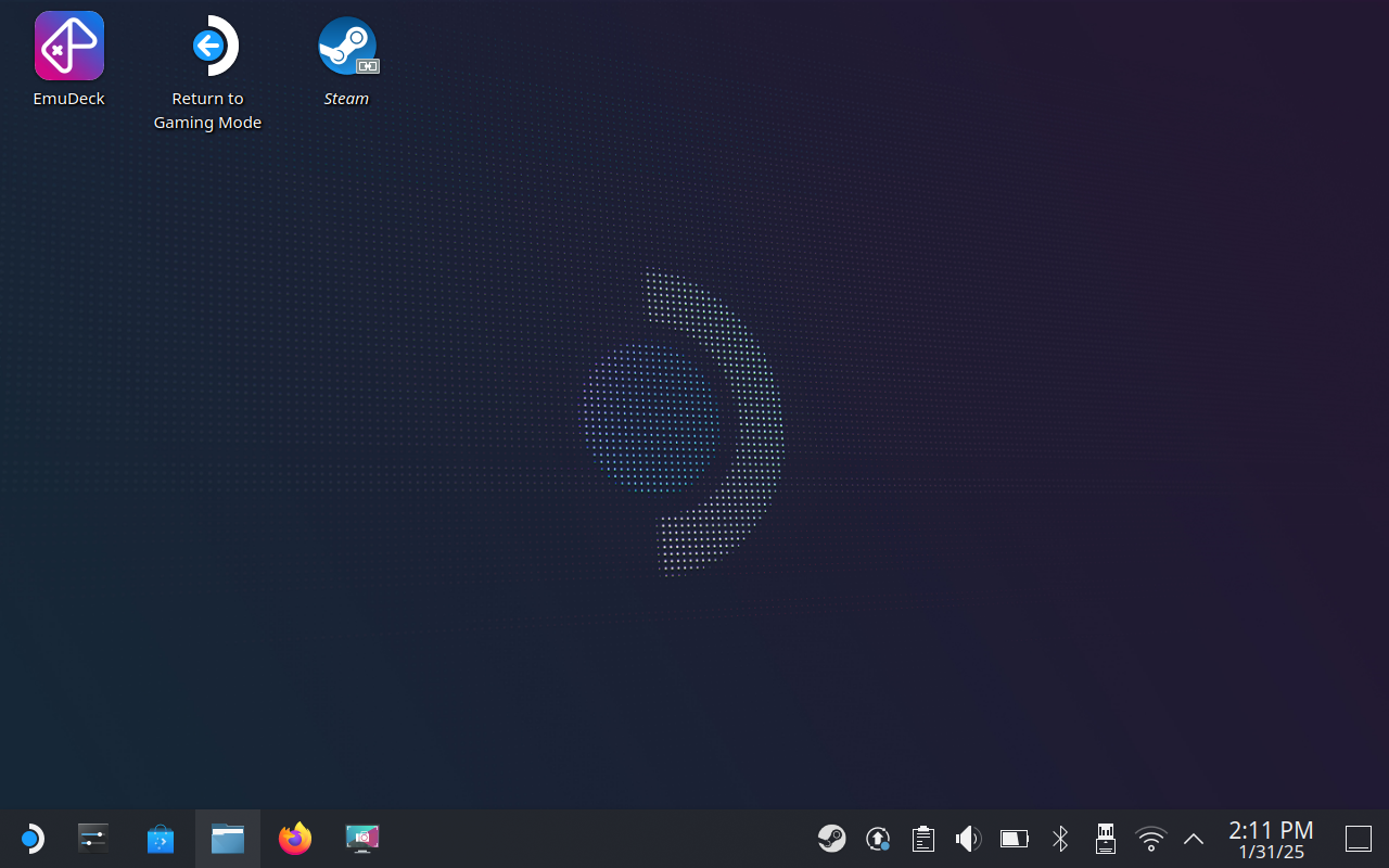 SteamOS Steam Deck desktop mode.