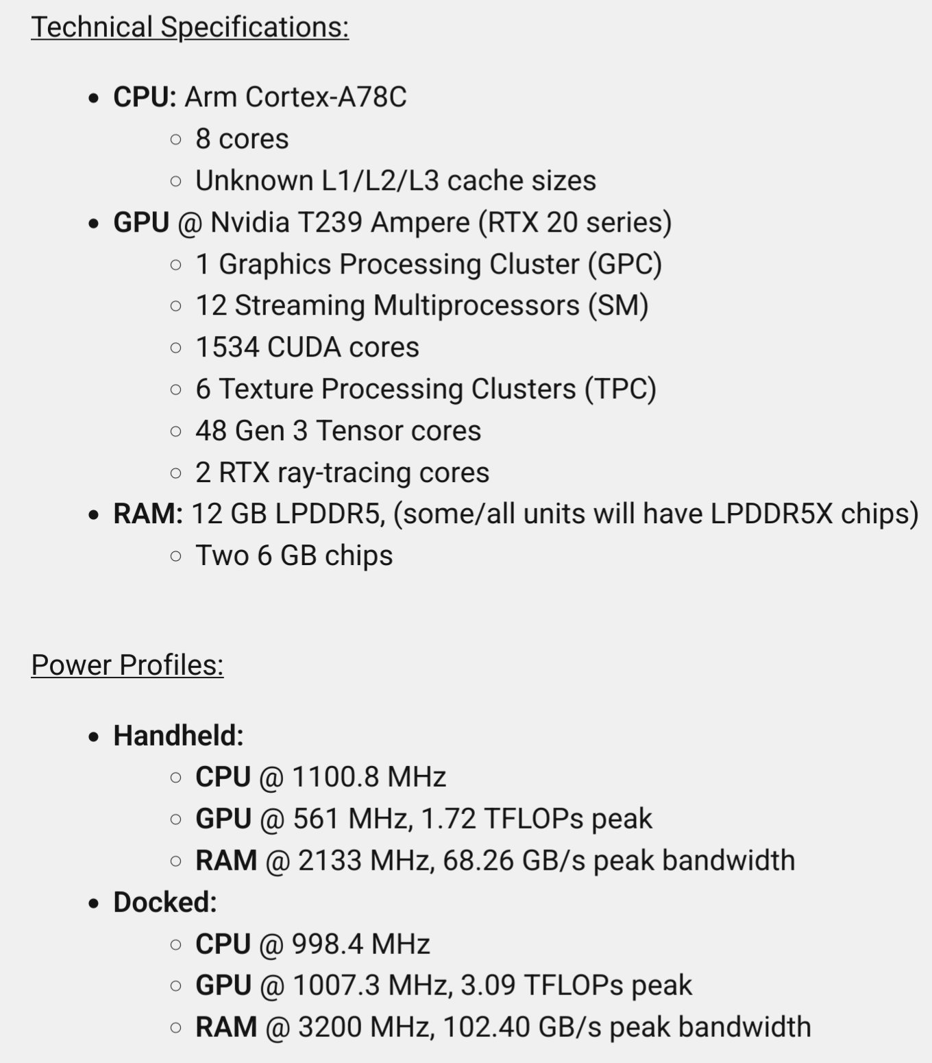 Switch 2 allegedly leaked specs which have in no way been verified.